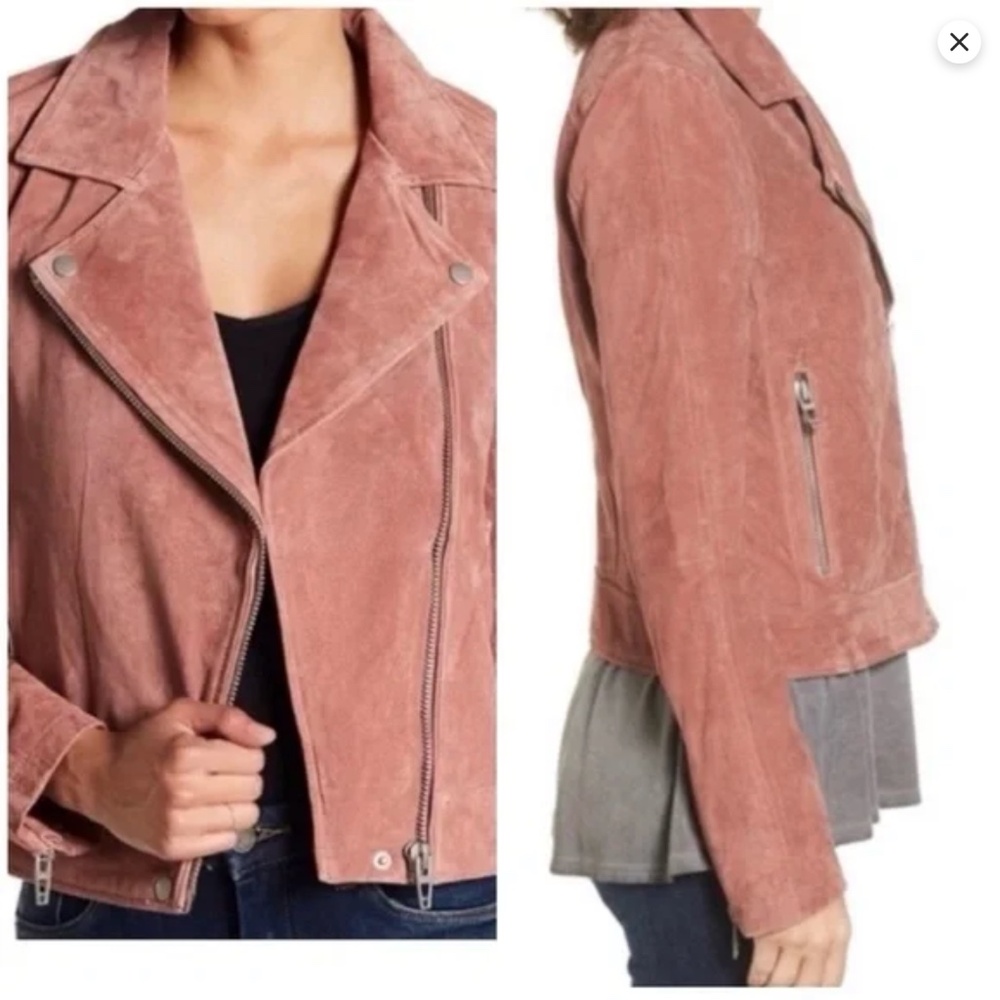 Pink Blank NYC Suede Moto Jacket